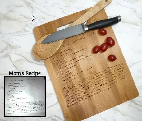 Personalized Recipe Cutting Board