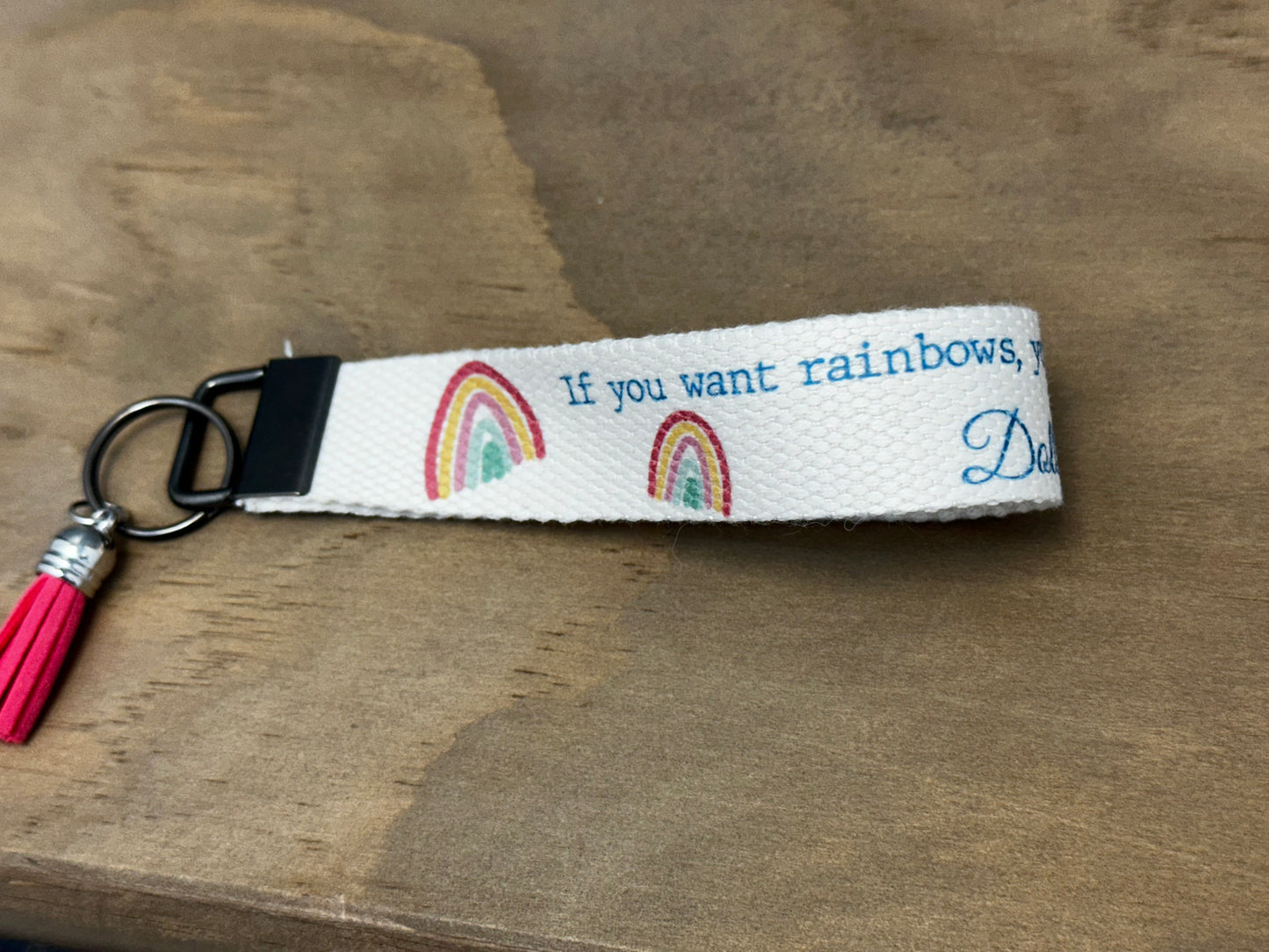 If you want rainbows Canvas Wristlet